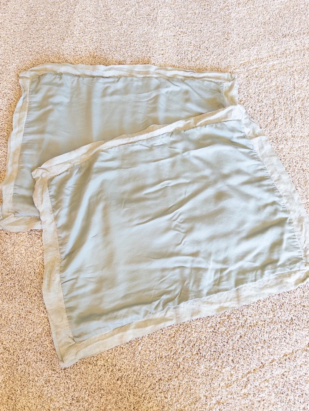 Pottery Barn Sage Green Linen Trim Pillow Sham Pillowcases Standard Bedroom